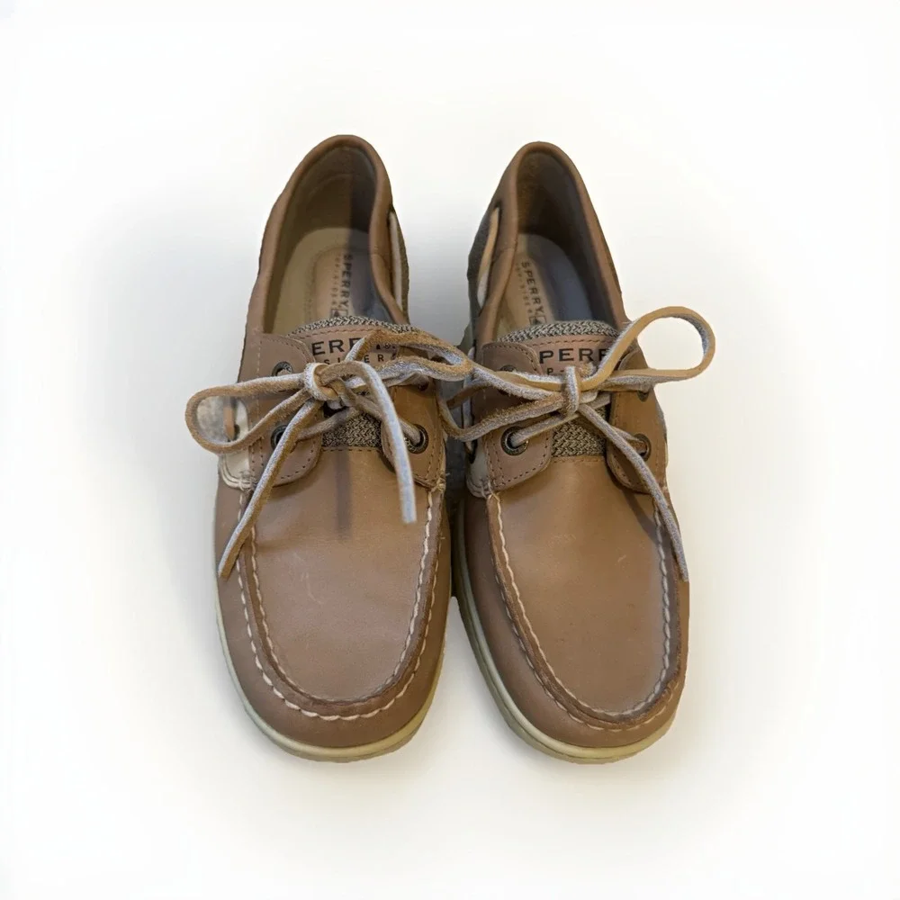 Sperry Top-Siders Leather Women's Boat‎ Shoes In Size 6.5 New Oat And Linen